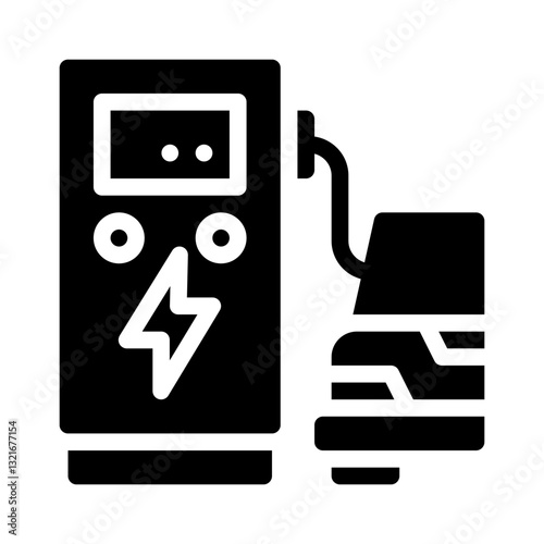 electric vehicle glyph icon