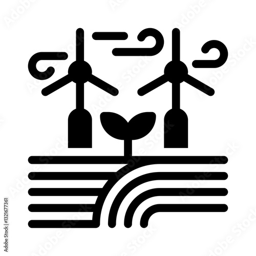 wind farm glyph icon