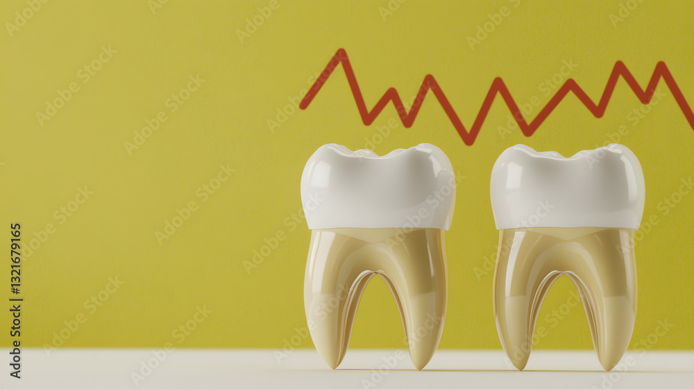 Illustration of two teeth with a financial graph symbolizing the connection between dental health and financial well-being.
Illustration of two teeth with a financial graph symbolizing the connection between dental health and financial well-being.