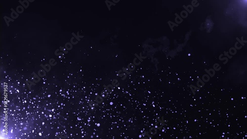 Animated dark textured background with subtle purple particles gently flowing upwards. Shining particles create an elegant, mysterious atmosphere. Ideal for intros, cinematic visuals, or sophisticated