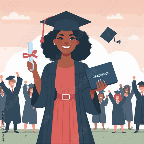 college people celebrating graduation