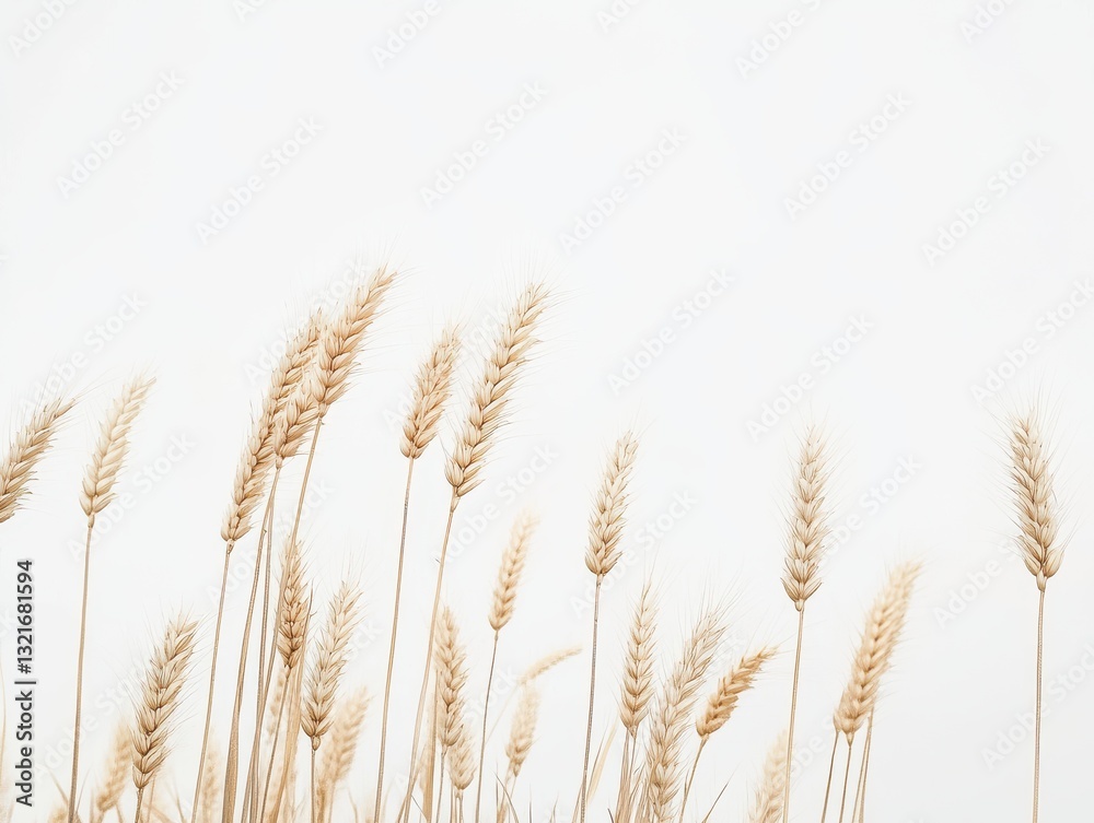 Wheat stalks against a white background
Wheat stalks against a white background