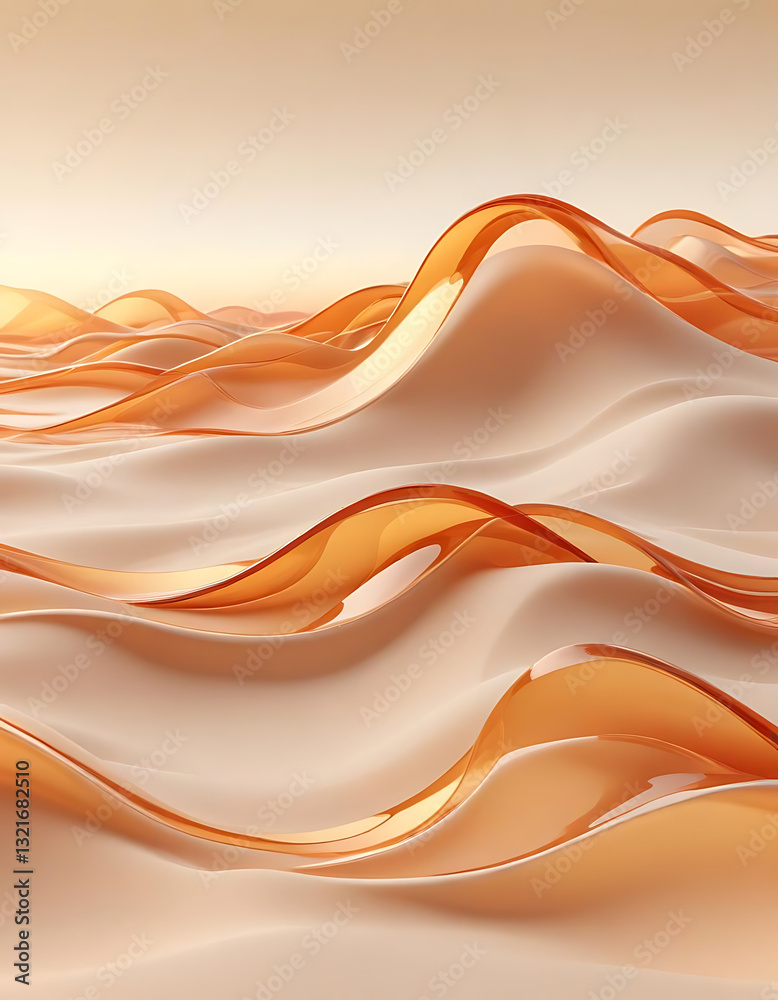 Fototapeta premium Surreal Transparent Sand Dunes at Sunset