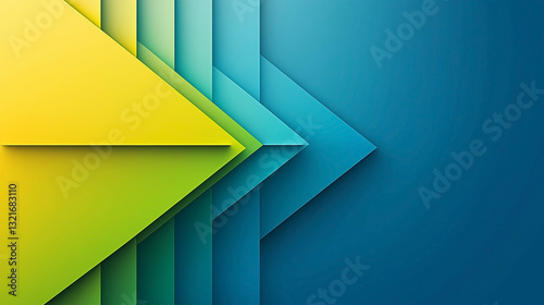 A blue and yellow background with a series of arrows