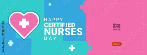 Happy Certified Nurses Day. Design banner greetings, campaigns, advertisements, annual event in March 19