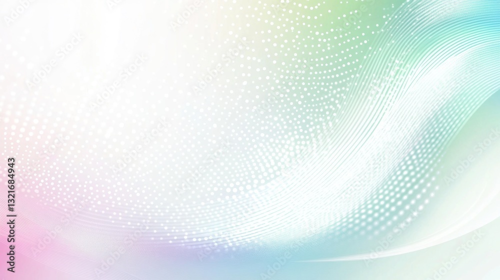 Obraz premium Abstract pastel wave background with glowing particles.