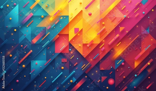 rainbow colored geometric patterns, abstract design