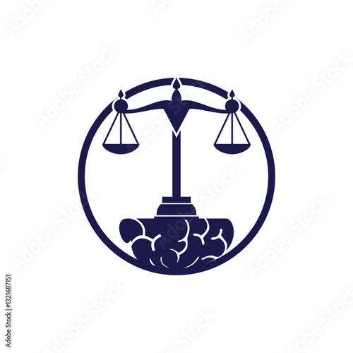 Brain law vector logo design. Smart law firm logo concept.