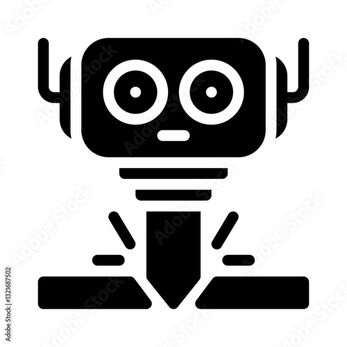 robotic welding glyph icon