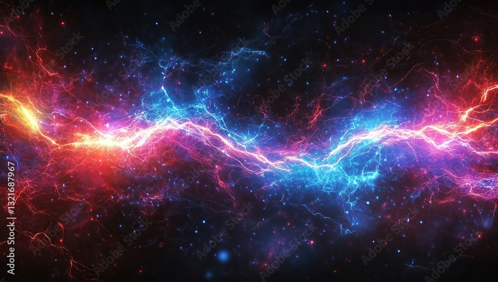 Abstract technological background with glowing red, blue, and purple lights on a black backdrop Abstract technological background with glowing red, blue, and purple lights on a black backdrop