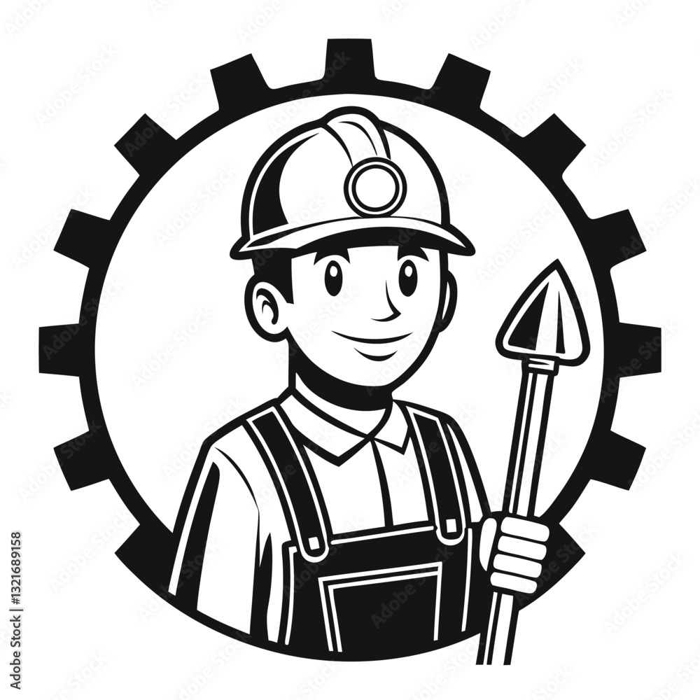 Tradesman Cartoon Character Construction Branding Symbol Tradesman Cartoon Character Construction Branding Symbol