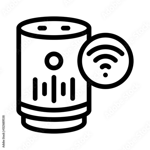 smart speaker line icon
