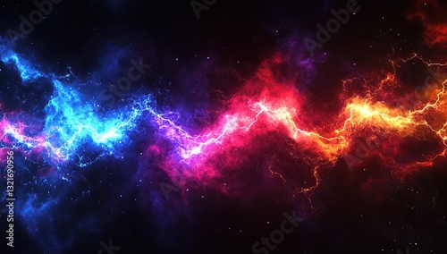 Wallpaper Mural Abstract technological background with glowing red, blue, and purple lights on a black backdrop Torontodigital.ca