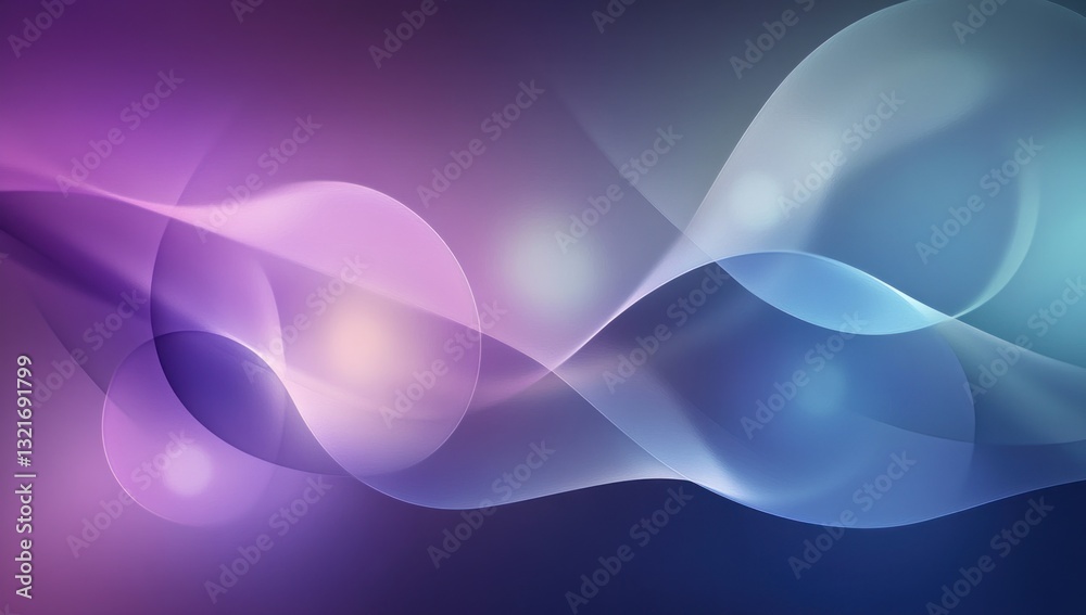 Abstract purple and blue wave background with glowing orbs. Abstract purple and blue wave background with glowing orbs.