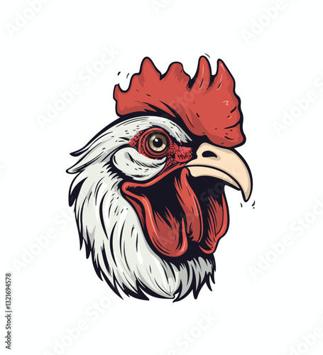 Rooster head logo vector illustration Emblem Icon Badge chicken rooster premium logo chicken fa