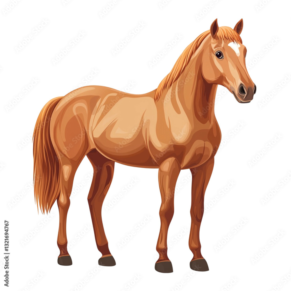 Fototapeta premium Majestic Chestnut Horse Stands Proudly Elegant and Calm