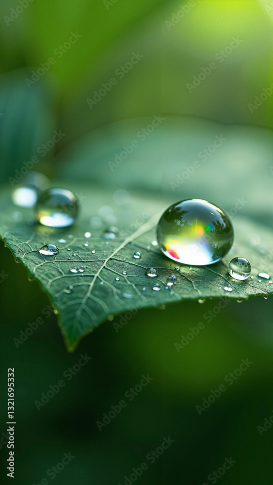 Vibrant Water Droplets on Lush Green Leaf Isolated on Transparent Background for Eco-Friendly Marketing and Wellness Promotions Vibrant Water Droplets on Lush Green Leaf Isolated on Transparent Background for Eco-Friendly Marketing and Wellness Promotions