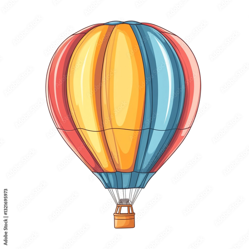 Naklejka premium Colorful hot air balloon soaring high adventure awaits
