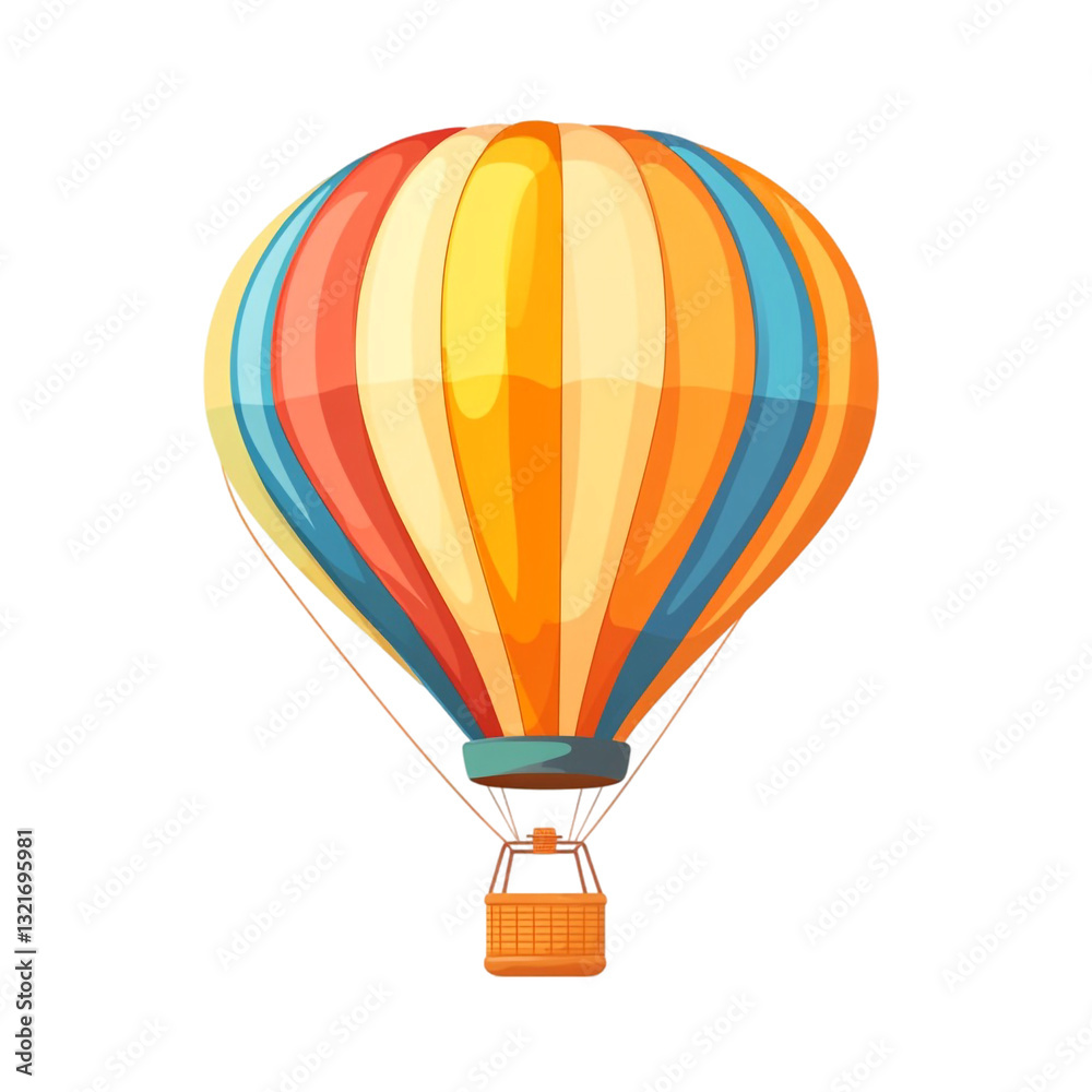 Naklejka premium Colorful hot air balloon soaring high adventure awaits joyful flight