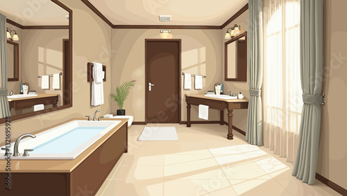 Elegant Luxury Hotel Bathroom with Modern Amenities