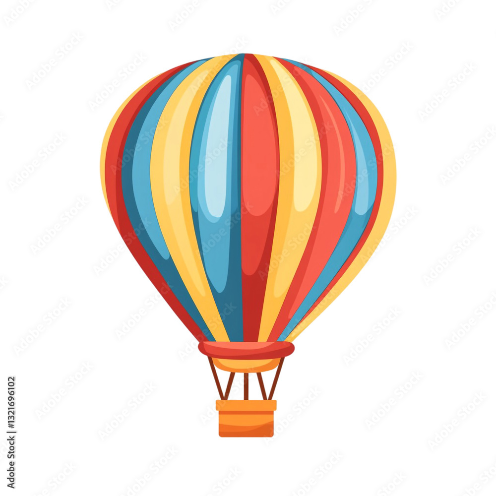 Fototapeta premium A cheerful colorful hot air balloon soaring high joyful adventure
