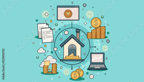 Illustration of smart and secure investment strategy with diverse assets