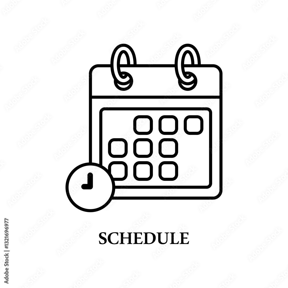 Icon a schedule, isolated against a clean background. Icon a schedule, isolated against a clean background.