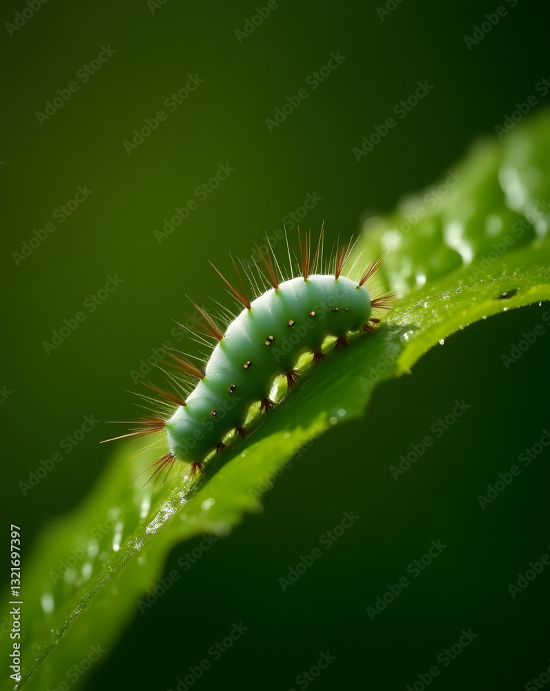 Fototapeta premium green caterpillar on a leaf