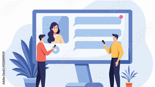 People Interacting with Chatbot for Online Customer Service and Support Assistance