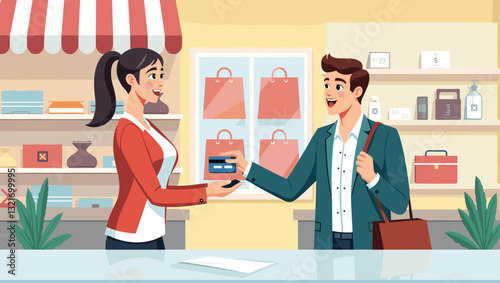 People Using Credit Card for Payment in Retail Store