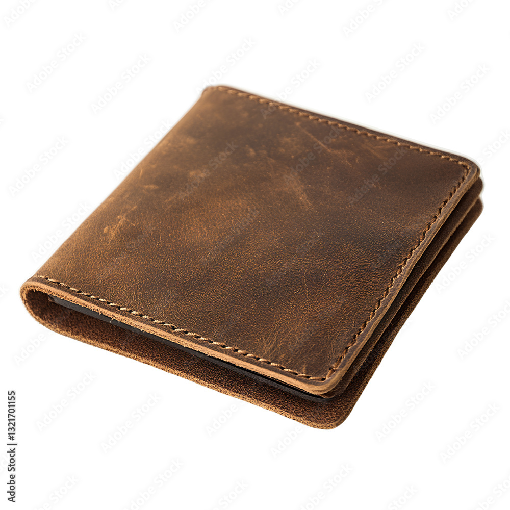 A brown leather wallet on a a product transparent background png A brown leather wallet on a a product transparent background png