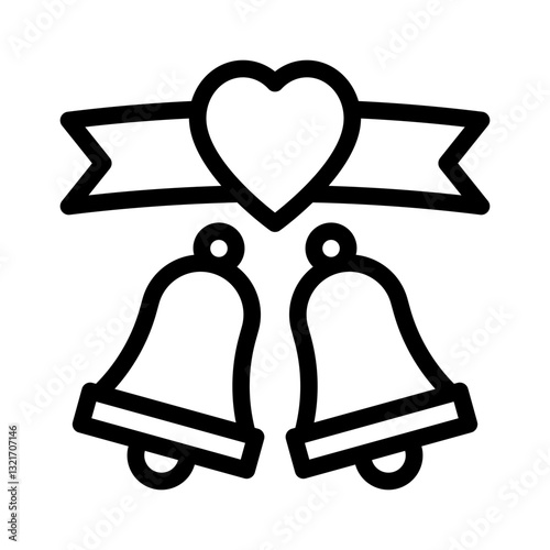 wedding bells line icon