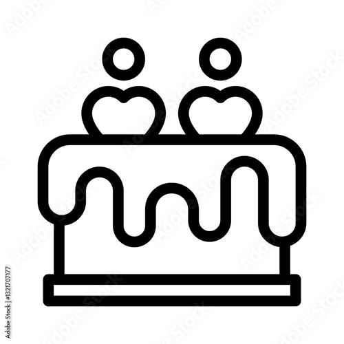 wedding cake line icon