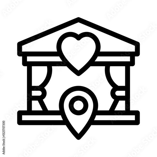 wedding venue line icon