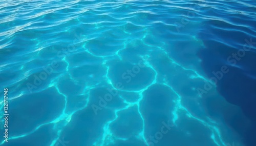 Deep azure water, concentric ripple pattern, undisturbed surface , scene, sea, azure