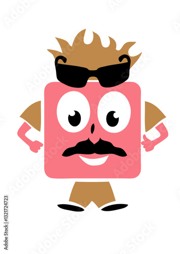 papy papa moustache chapeau personnage rigolo smiley bonhomme