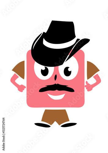 papy papa moustache chapeau personnage rigolo smiley bonhomme