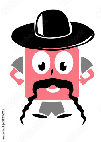 papy papa moustache chapeau personnage rigolo smiley bonhomme