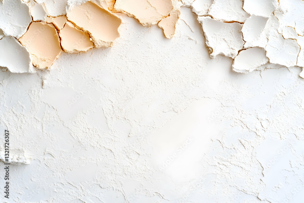 White and beige textured paste forms a frame around a blank space White and beige textured paste forms a frame around a blank space