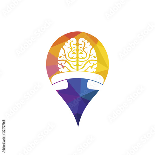 Brain call vector logo design template.