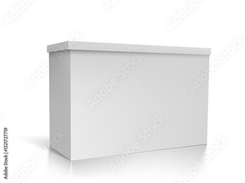 3D Tradeshow Table With White Solid Desk
