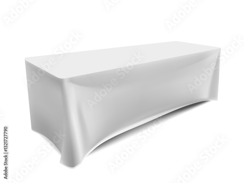 3D Tradeshow Table With White Solid Desk
