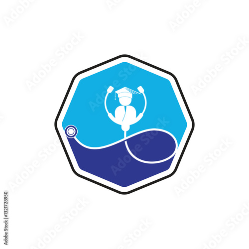 Medical School vector logo design. Medical student icon vector.