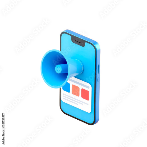 Social Media Marketing 3D Illustration with transparant background