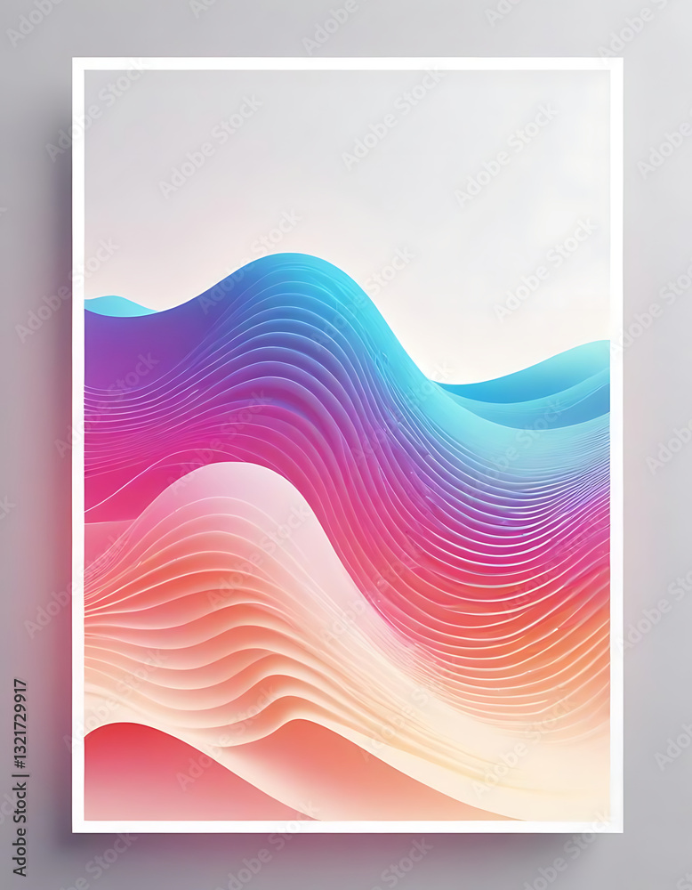 Fototapeta premium Pastel Neon Flow - Futuristic Abstract Wave Poster