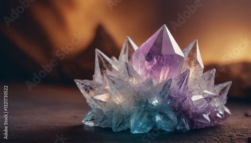 Macro Photography of Stunning Crystal Formations with Intricate Textures and Natural Beauty