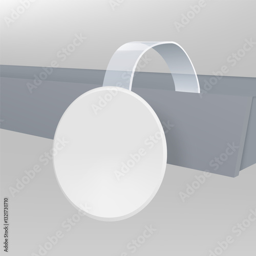 Sale Point Tag. White Round Shelf Wobbler Label