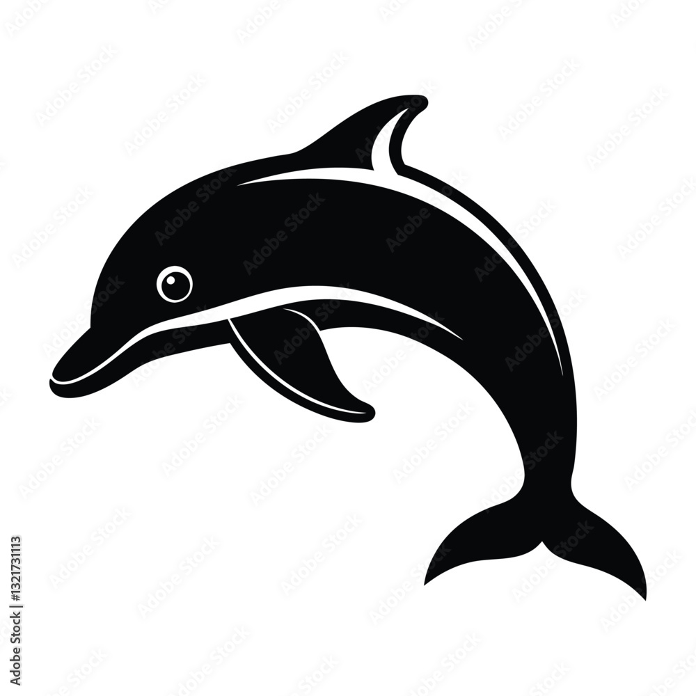 Fototapeta premium dolphin icon illustration silhouette