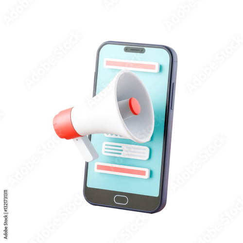 Social Media Marketing 3D Illustration with transparant background