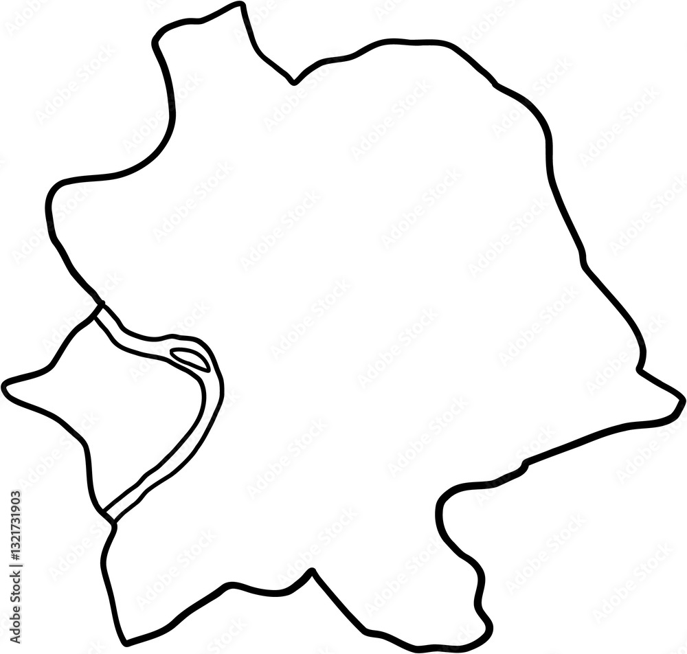 freehand drawing of Rome city map.
